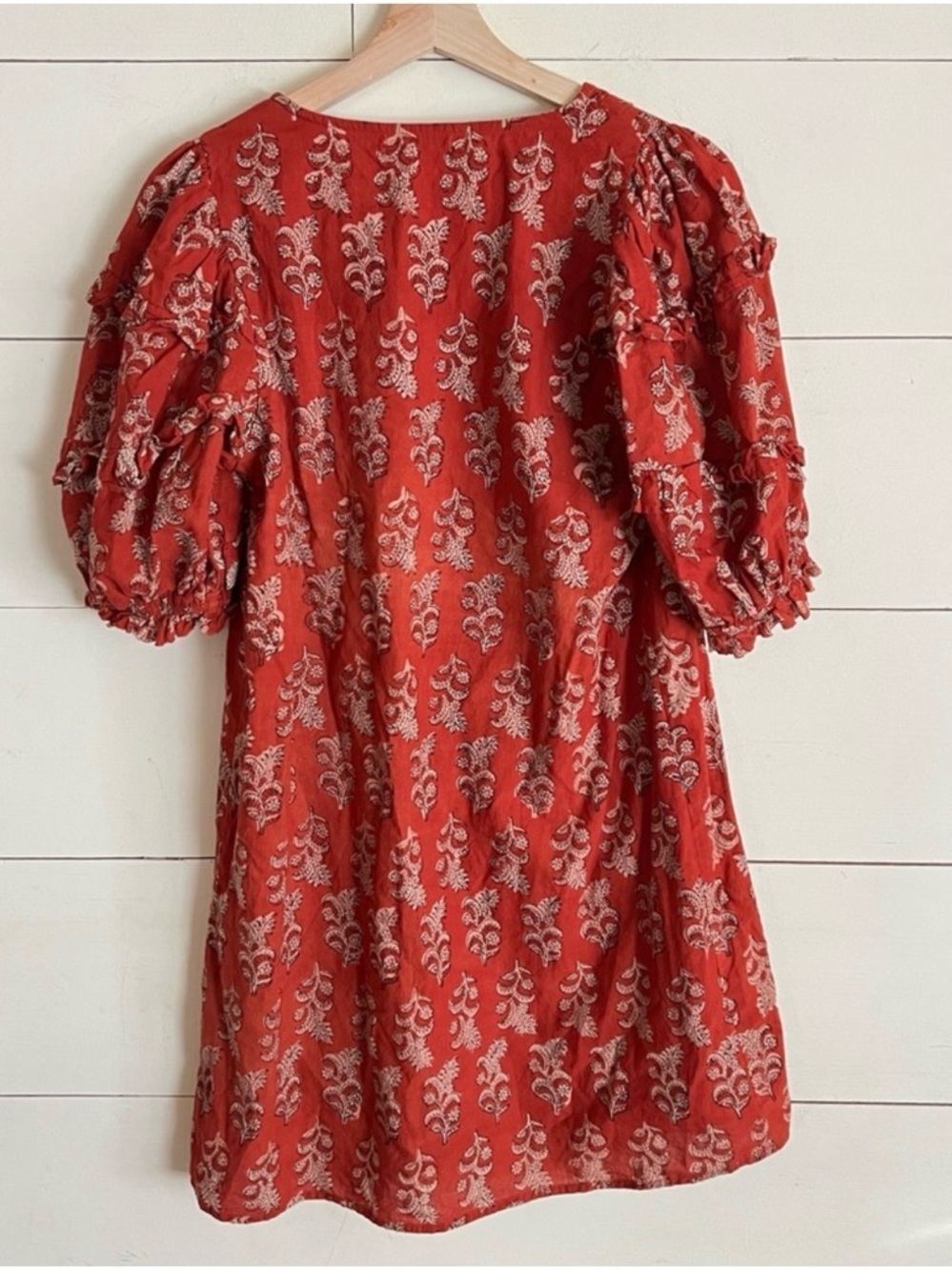 Anna Cate Rose Puff Sleeve Dress in Rust - Picture 3 of 7